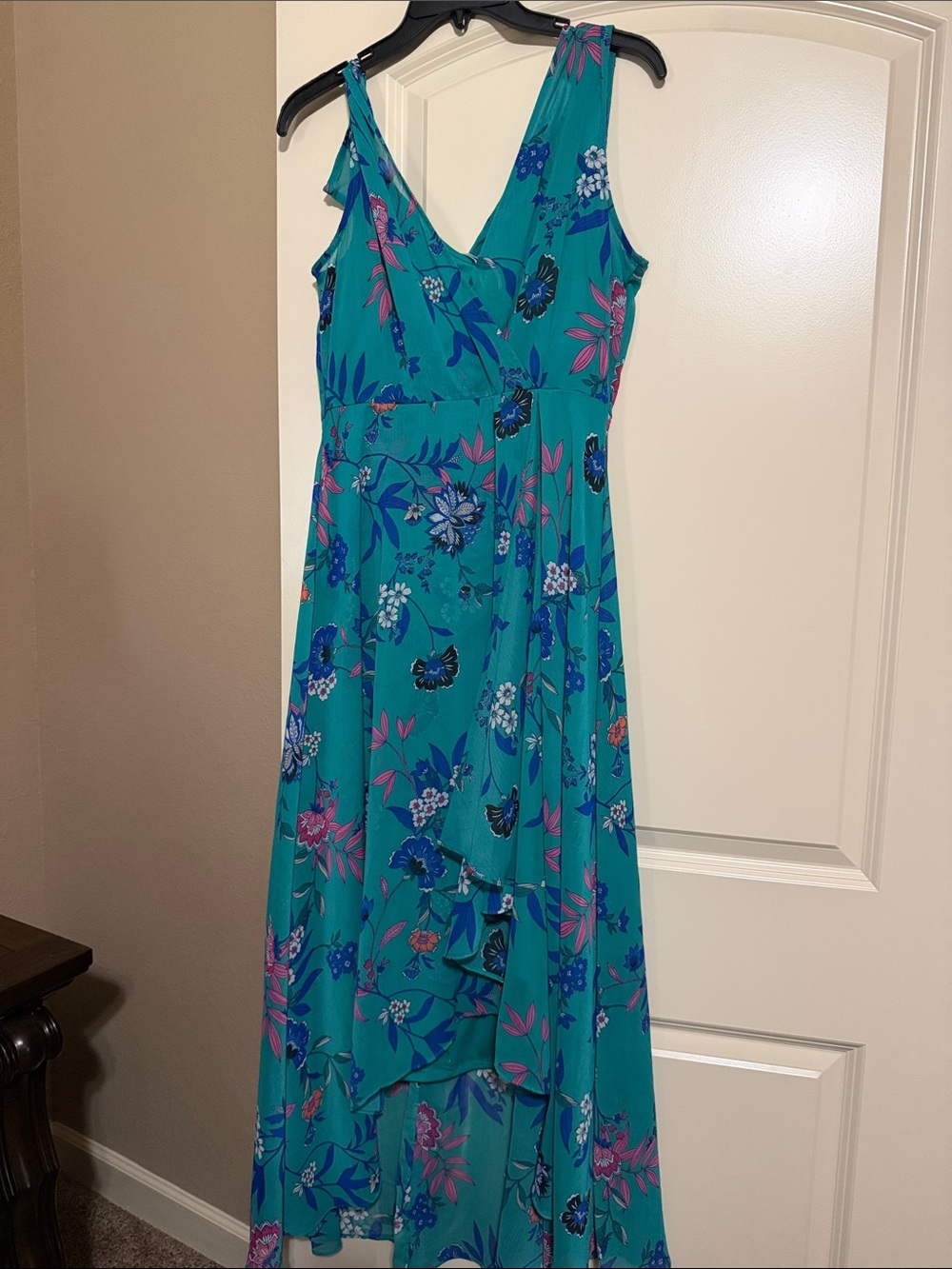 Calvin Klein Teal Floral Maxi Dress